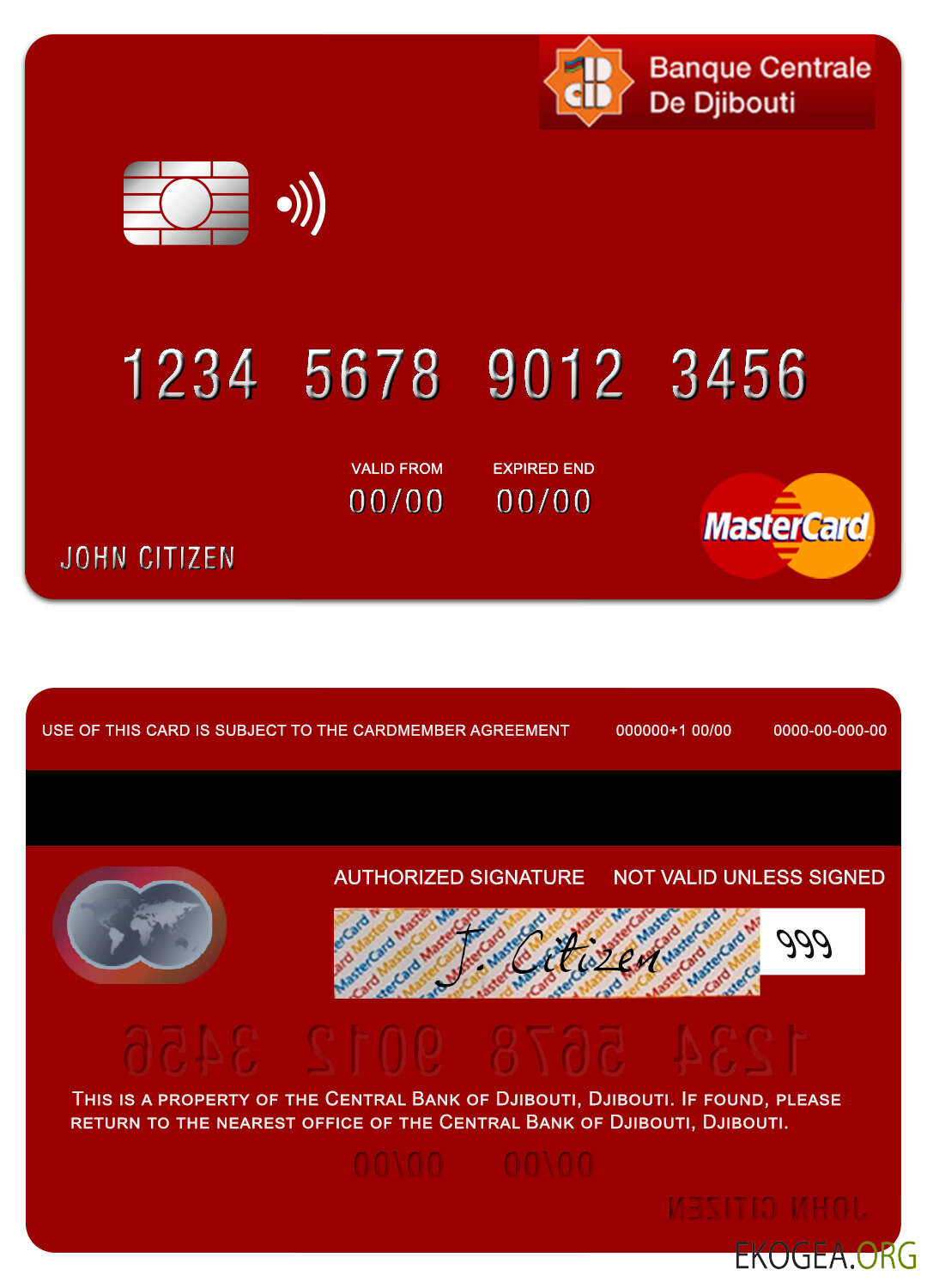 Djibouti Banque Centrale de Djibouti mastercard